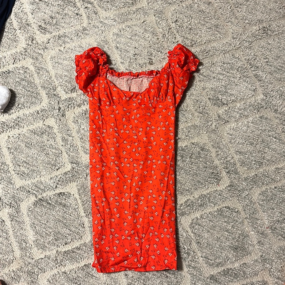 Brand New Red Flower Dress